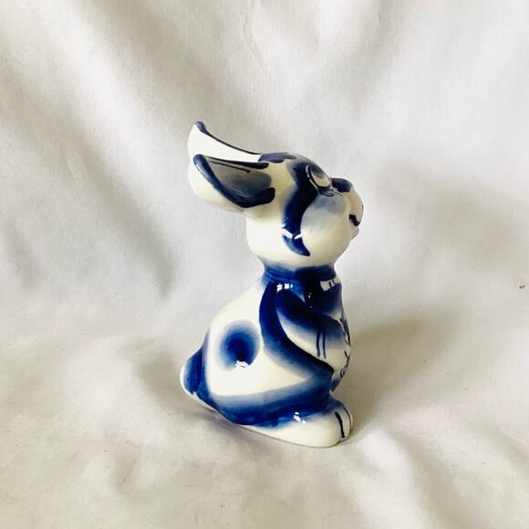 Funny Bunny Porcelain Figurine. Gzhel - Picture 5 of 8